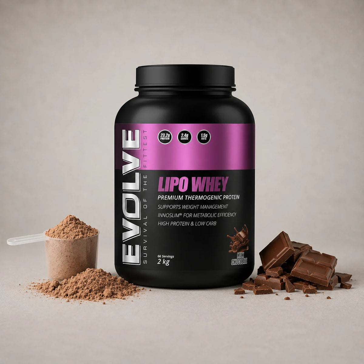 Evolve Lipo Whey Milk Chocolate And Vanilla Ice Cream Flavour