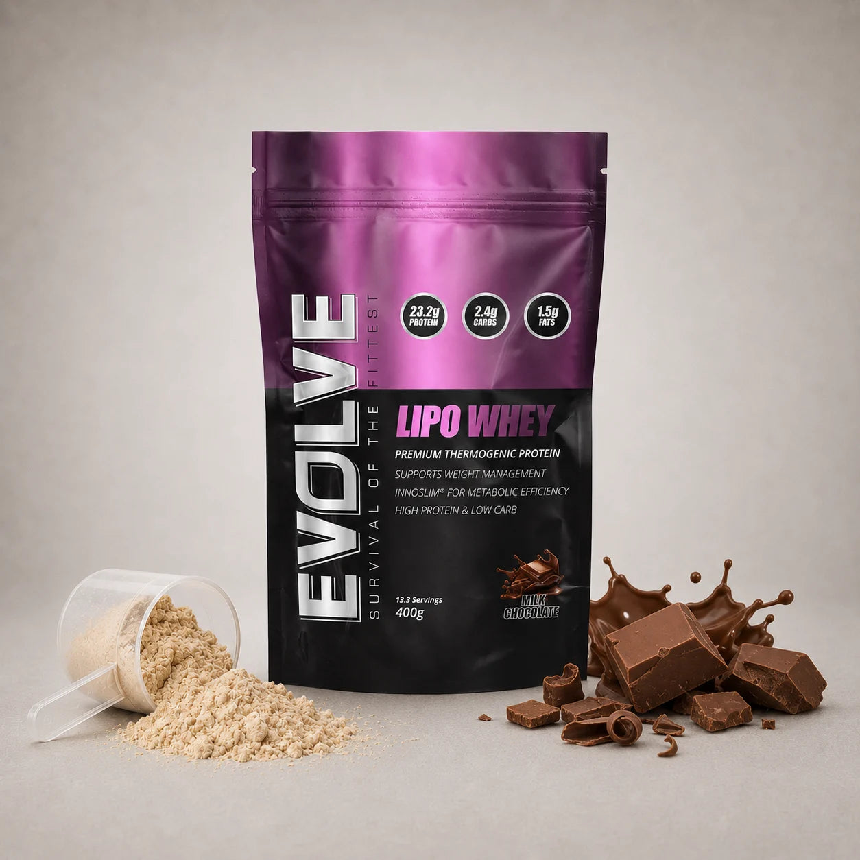 Evolve Lipo Whey Milk Chocolate And Vanilla Ice Cream Flavour