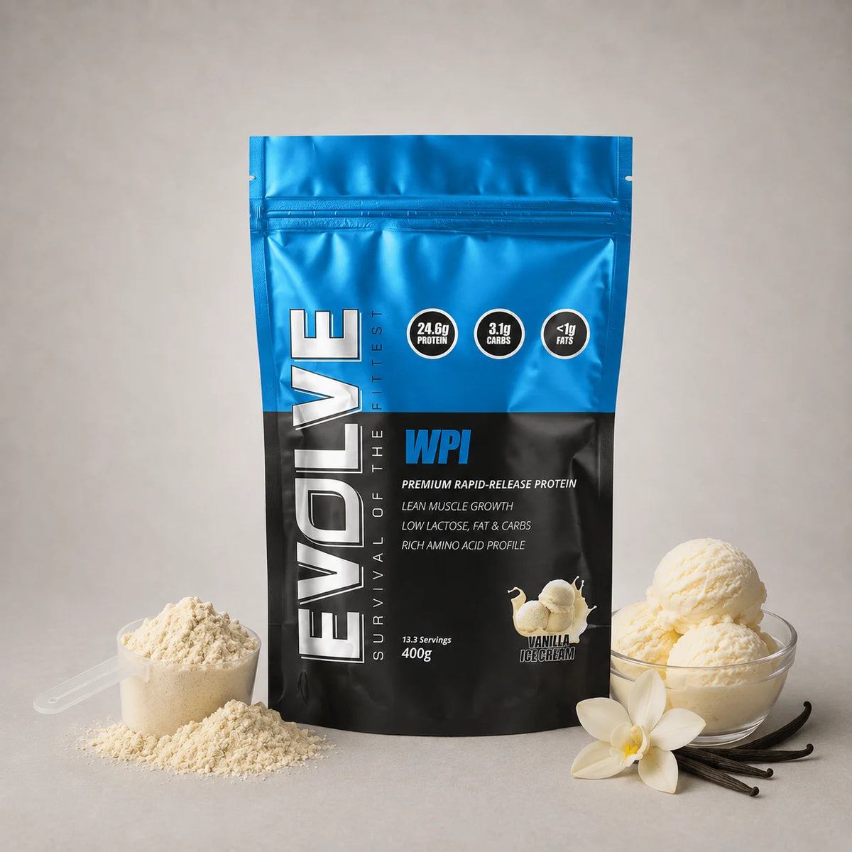 Evolve WPI Choc Fudge And Vanilla Ice Cream Flavour